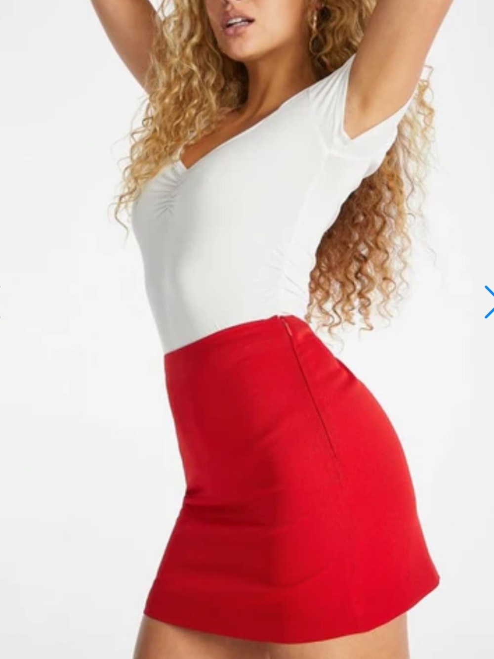 JustFab Red Midi Skirt